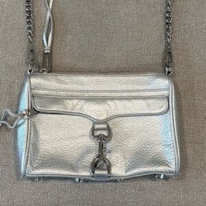 Rebecca Minkoff Silver Leather Crossbody Bag